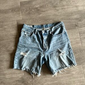 Levi's 501 Light Blue Denim Shorts